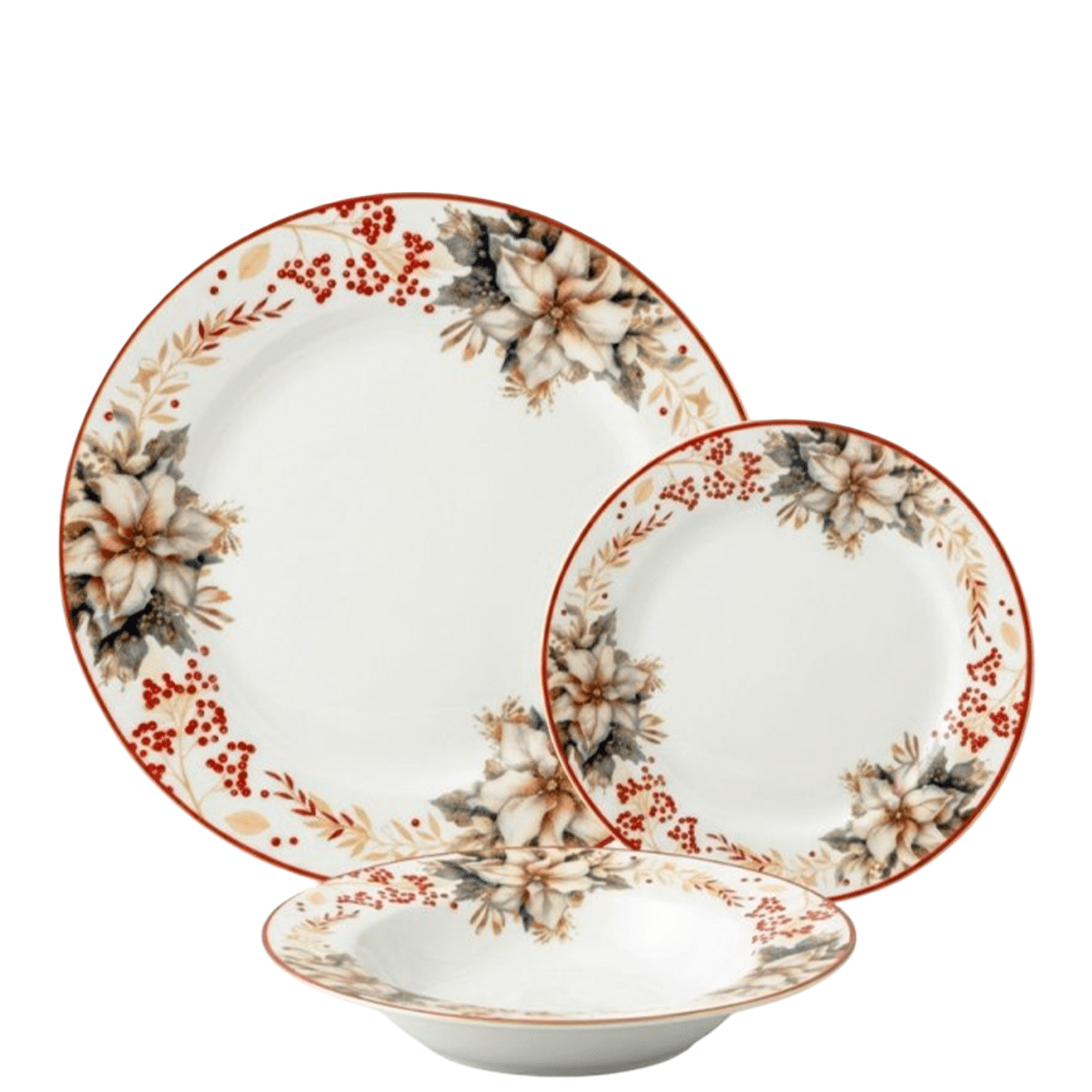 TEMU Servizio di Natale 18 Pezzi Borella Casalinghi Charme Natale in Ceramica per 6 Persone