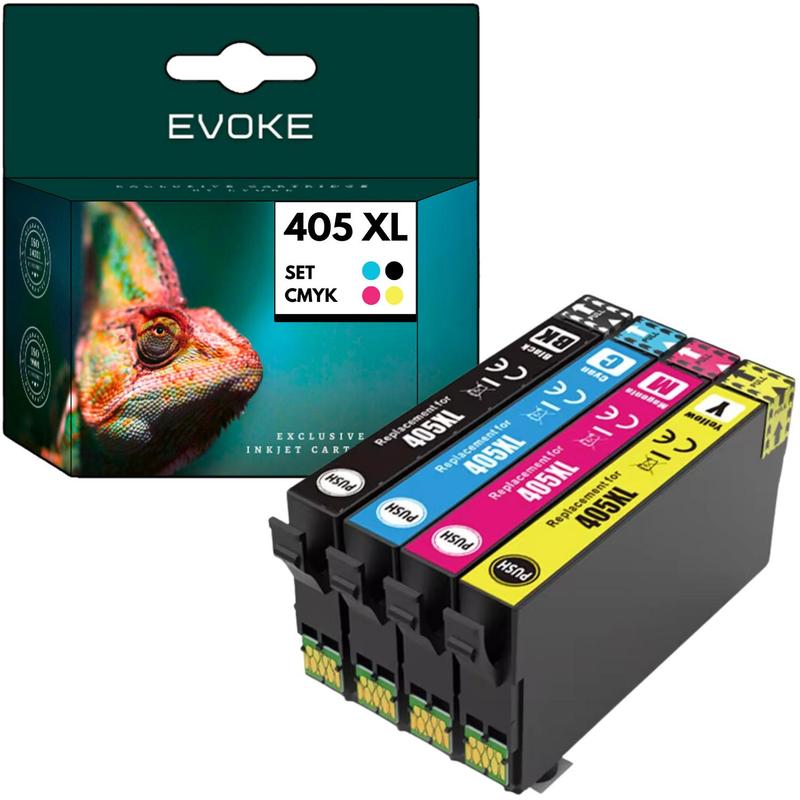 Image of Compatible Ink Cartridges 405xl T05h6, Set Of 4 Cmyk Inserts, 75 Ml, 5240 Pages, , For Workforce Pro Wf-3820dwf 3825dwf 4820dwf 4825dwf 4830dtwf; Workforce Wf-7310dtw 7830dtwf