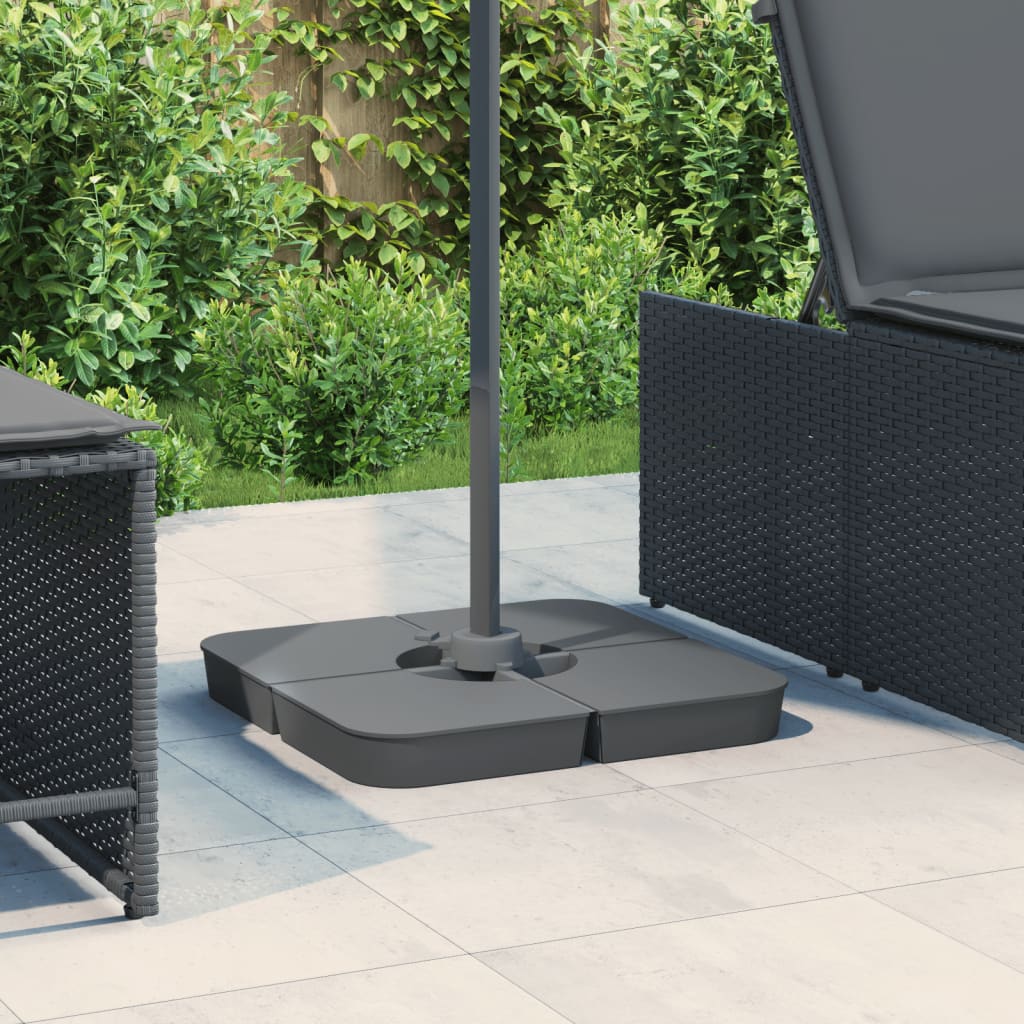 Image of Vidaxl Cross Base Umbrella Stand Set, Umbrella Weight, Parasol Stand, 4-piece, 100kg