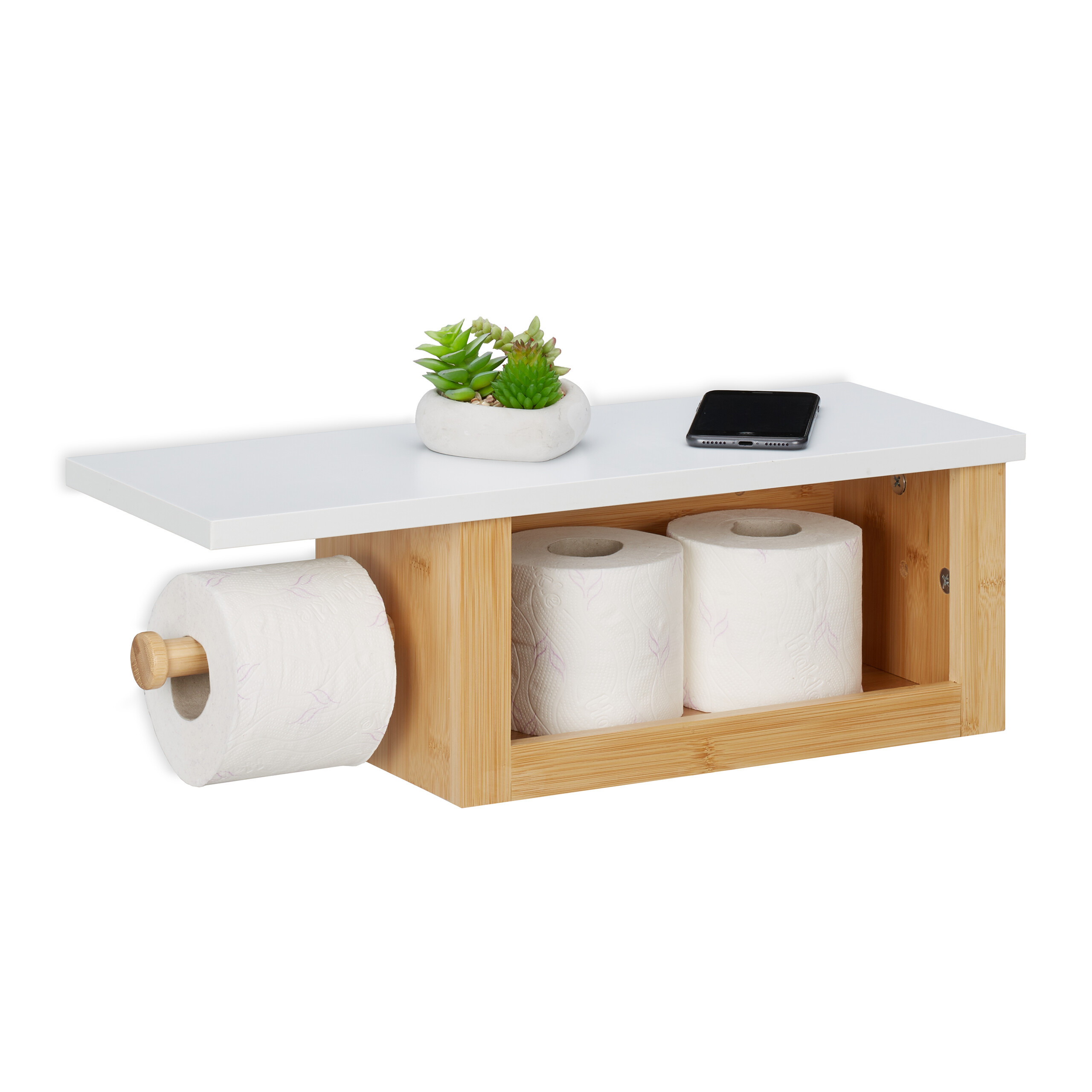 E-shop Toilettenpapierhalter in Natur/ Weiß