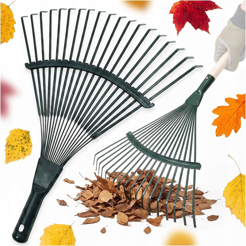 Image of Garden Rake, , 42 Cm, For Leaves And Grass, 22 Teeth