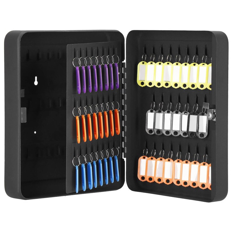 Image of Key Box With 100 Hangers, Metal Safe, Box