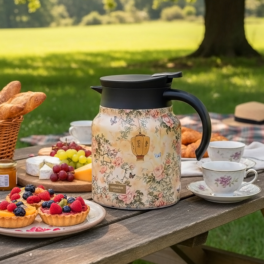 TEMU 1000ml Large Capacity Tea Pot With Removable Infuser, Thermal Insulation Water Bottle, Heat Coffee Pot, Ideal For Hot Drinking At Family