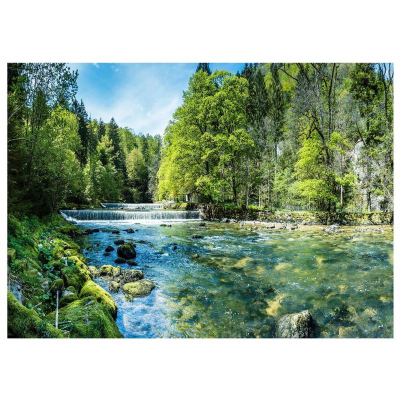 3d Wallpaper Forest Waterfall Green On Non-woven Fabric For Bedroom Living Room Wall Decoration 14742vx