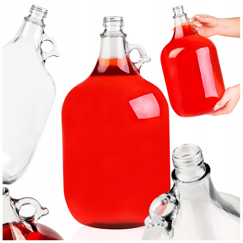Image of Gąsior 5l Glass Carafe For Homemade Wine, Kvass, Kombucha, Cider – Perfect For Fermenting And Storing Beverages And Alcohol – Without A Spoon Lid