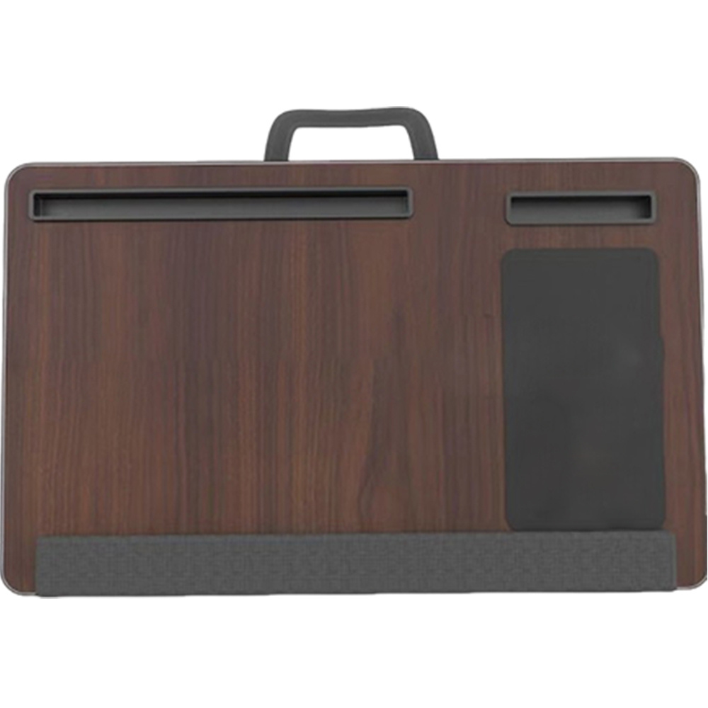 Image of Ergonomic Laptop Bed Desk With Built-in Wrist Rest & Mouse Pad – Foldable Wooden Tray, Phone Slot, Cup Holder & Handle, Your -one Workstation For Couch, Bed, Or Dorm Room