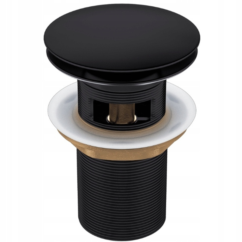 Automatic Brass Black Overflow Sink Stopper With Click Mechanism