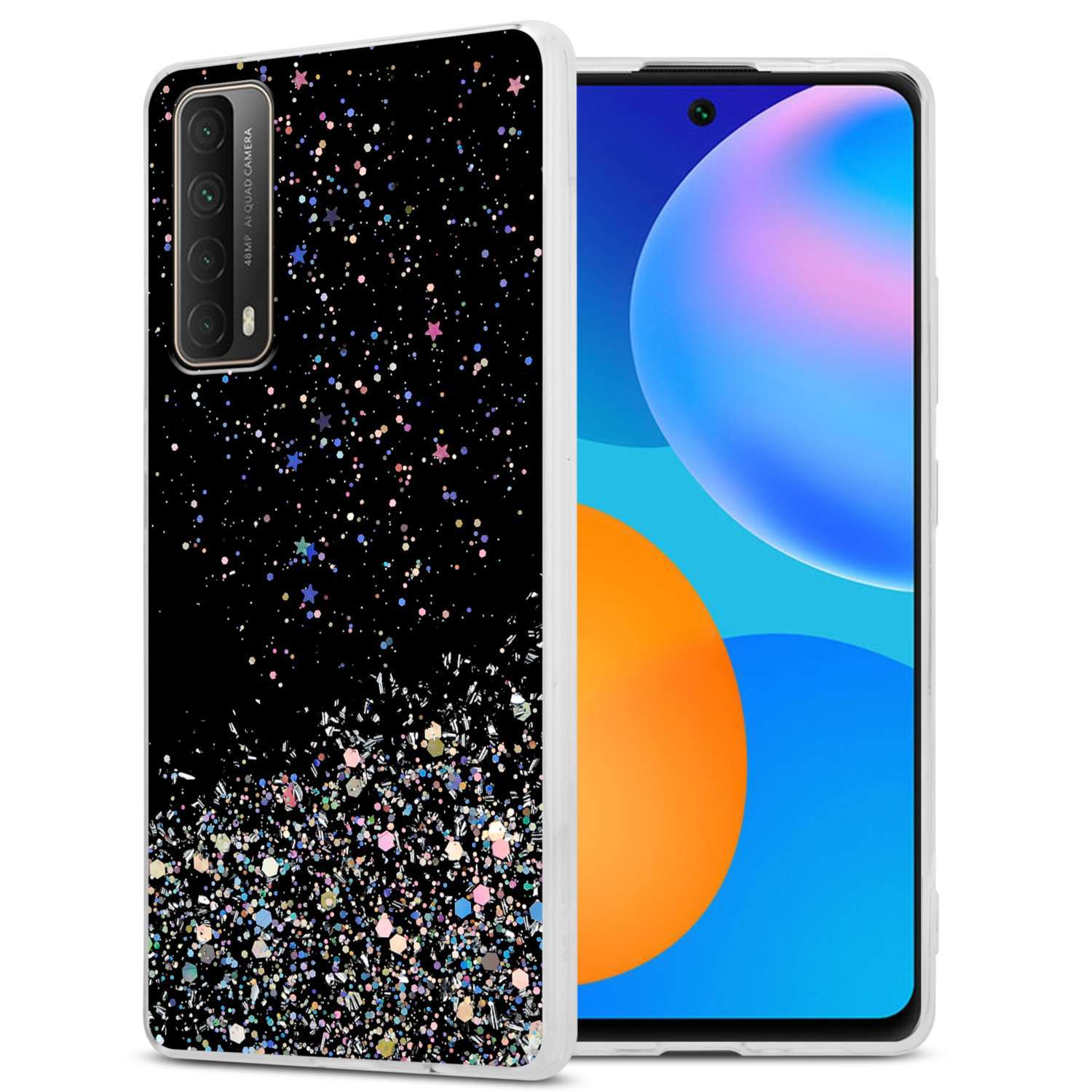 Case Compatible For Huawei 2021 Protective Of Flexible Tpu Silicone With Sparkling Glitter Case Cover Phone Case
