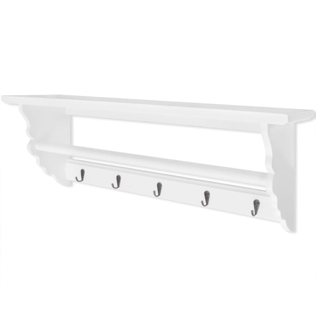 Vidaxl Wall Coat Rack 5 Hooks Baroque Hook Rail Clothes Hooks Shelf