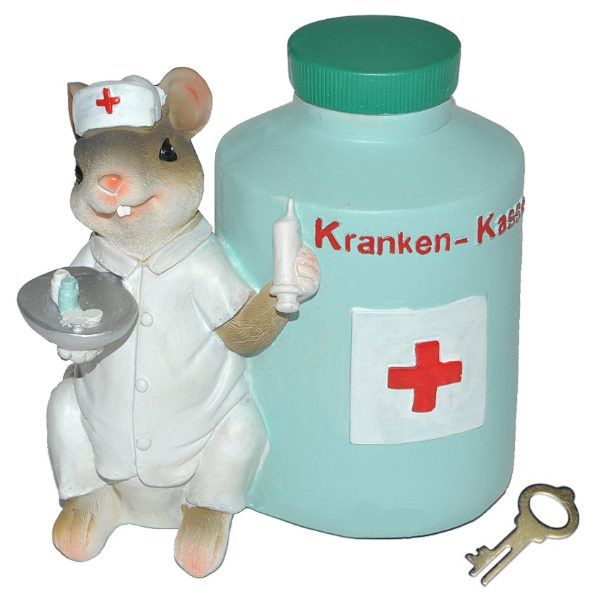 Image of Mouse Piggy Bank "" - With Key - Sturdy Resin - Nurse Money Mice Doctor Physician