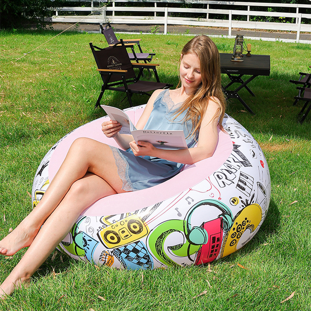 Multicoloured Inflatable Sofa with Manual Air Pump
