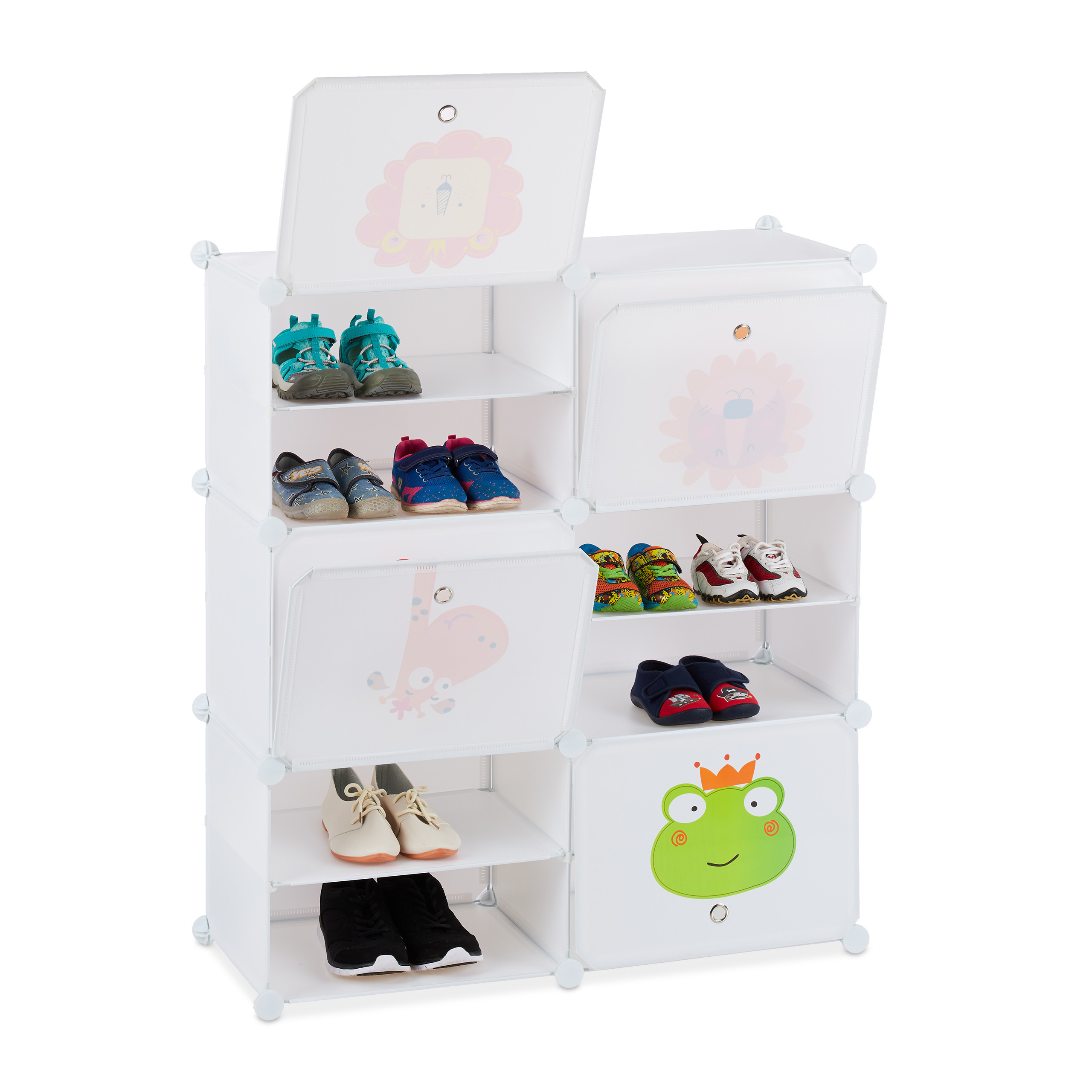 Image of Animal Shoe Rack In White - (w)84 X (h)95 X (d) Cm