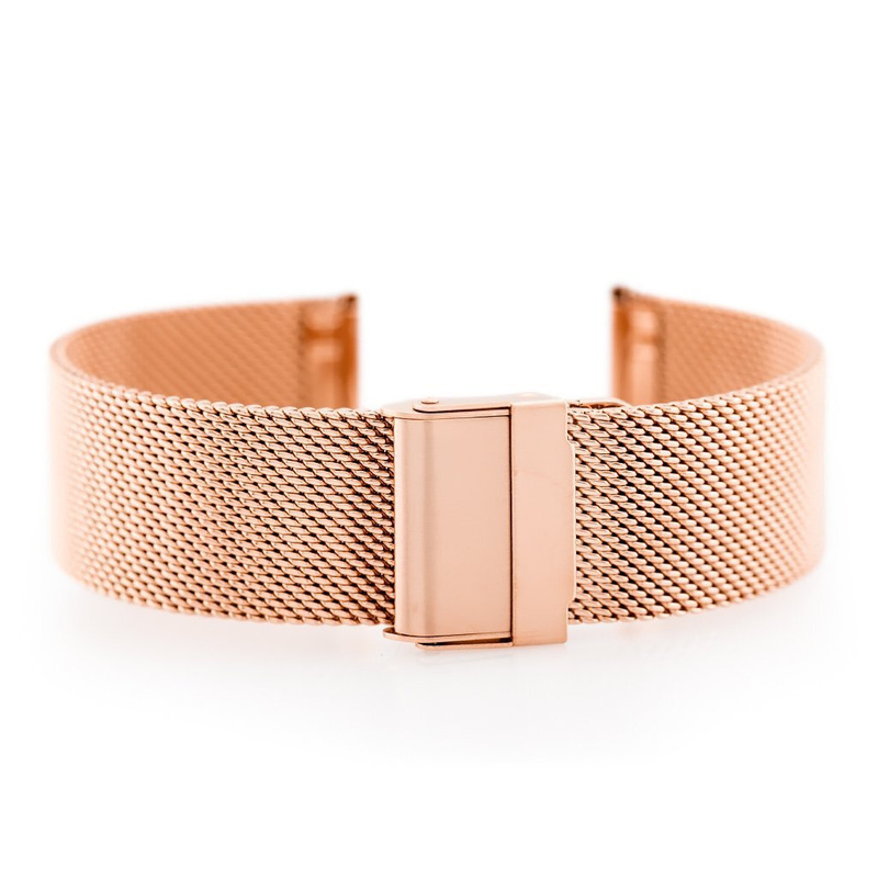 Elegant Rosegold 20mm Stainless Steel Mesh Watch Band - PVD Coated, Adjustable Clasp for Comfortable Wear, Includes 2 Spring Bars for Effortless Attachment - Personalize Your Timepiece