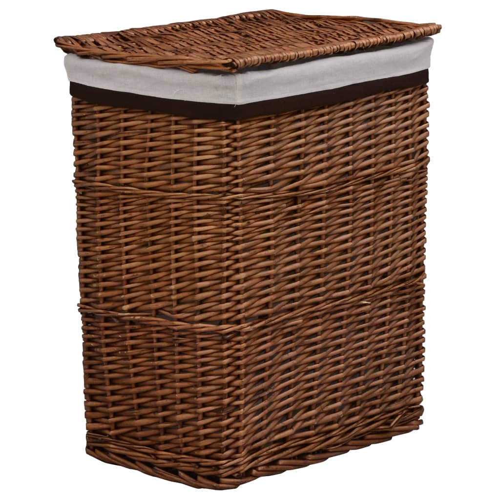 Vidaxl Wicker Laundry Basket Laundry Trunk Laundry Tub White/brown