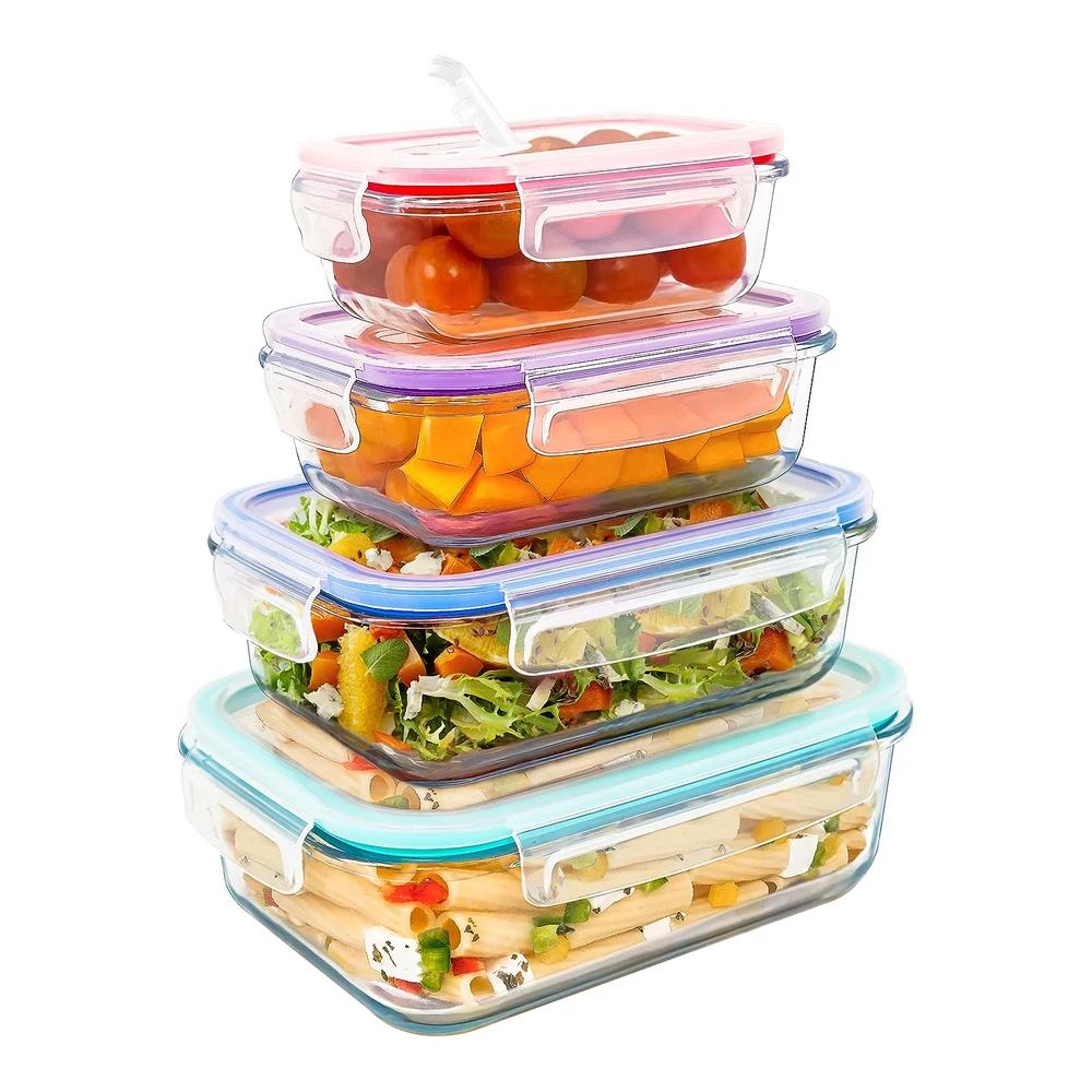 TEMU LG Luxury & Grace Fiambrera de 0,36+0,60+1+1,50 L Con Válvula - Recipientes Herméticos para Alimentos