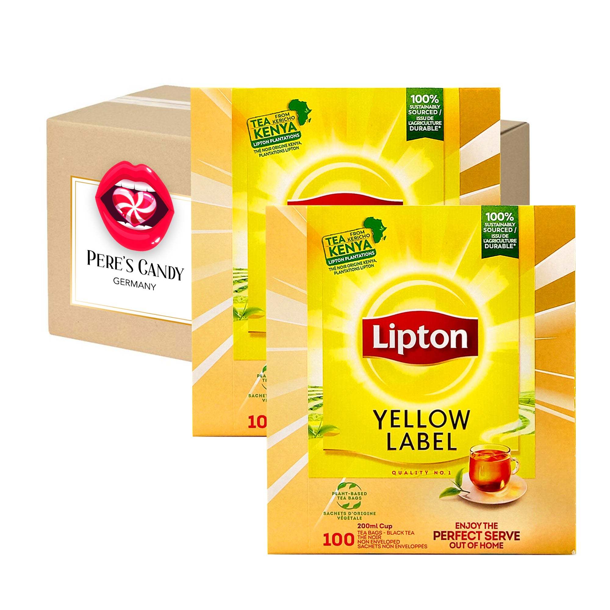 E-shop 2er PACK Teebeutel Lipton Yellow Label Tee - Schwarztee - 2 Packung à 100 Teebeutel 2x150g