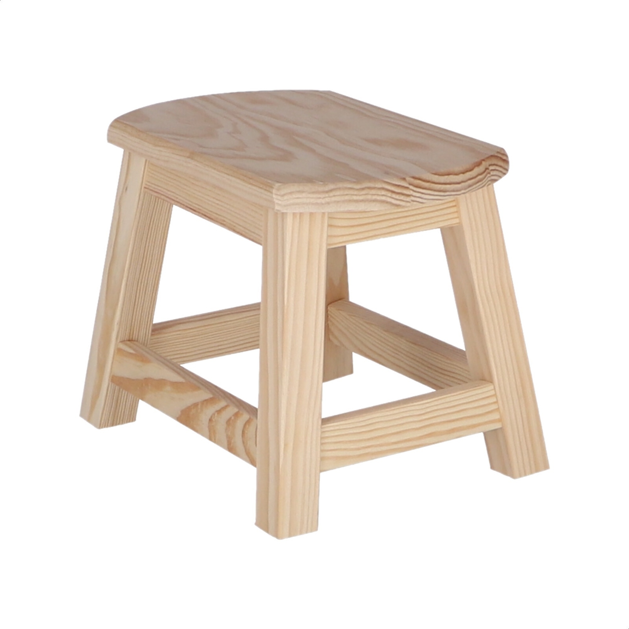 Image of Well Home - Large Oval Stool Made Of Wood, Unfinished Without Varnish