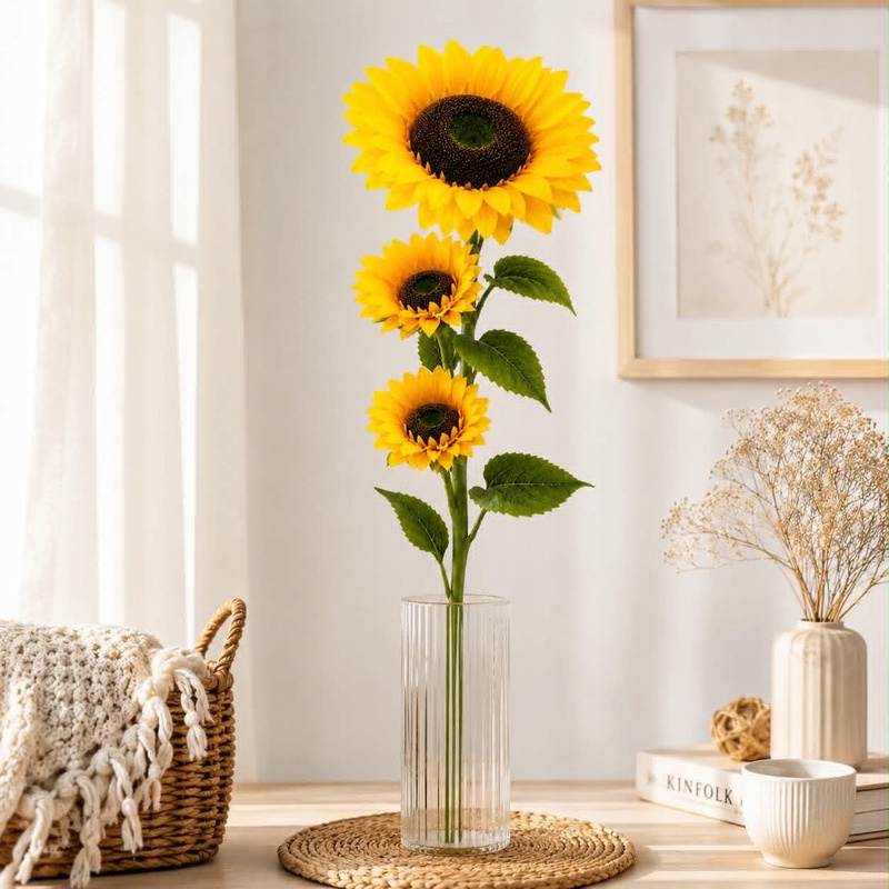 Artificial Sunflower Branch Decorative Flowers For Vase 100 Cm: retailer-supplied image