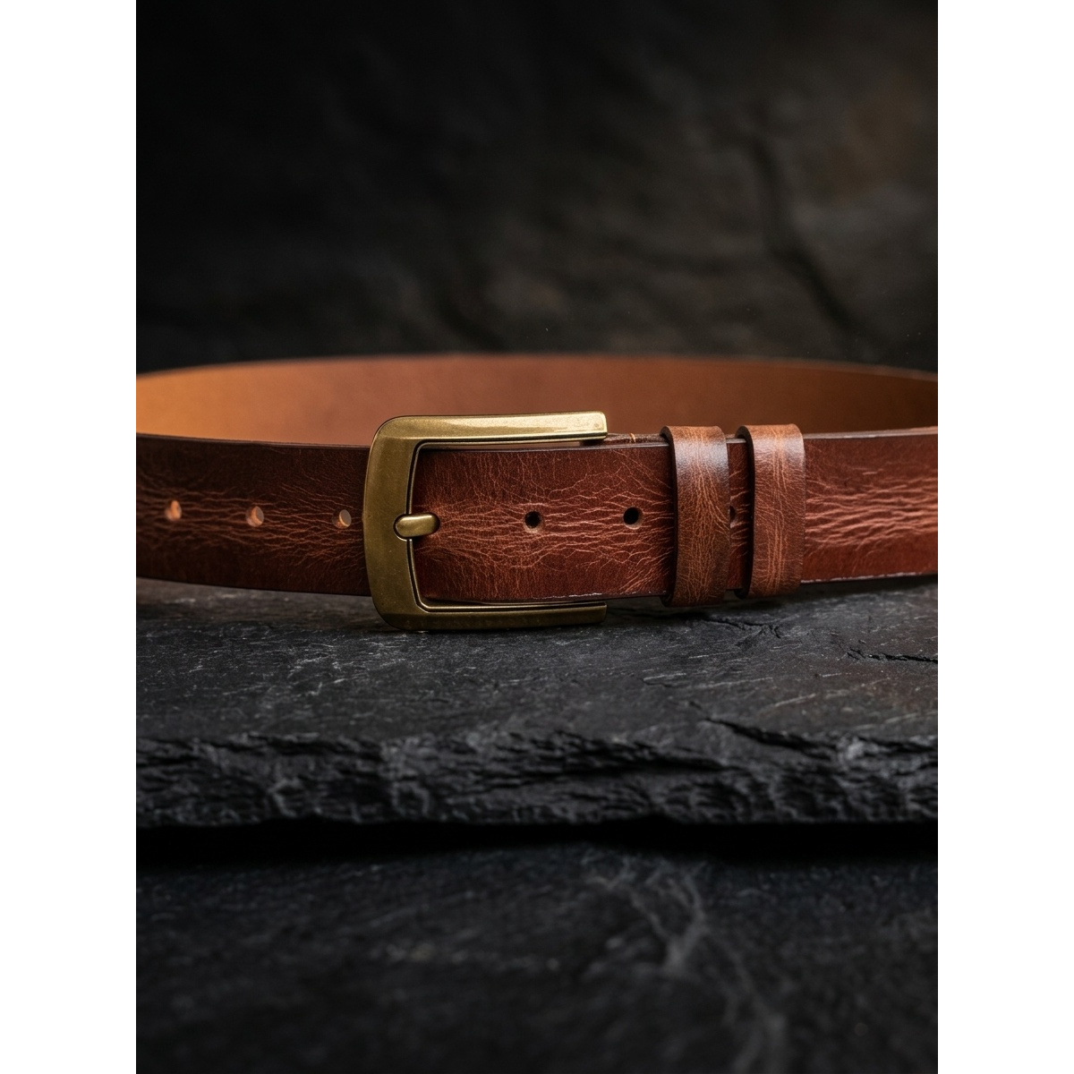 Men's Textured Heritage Belt Full Grain Leather