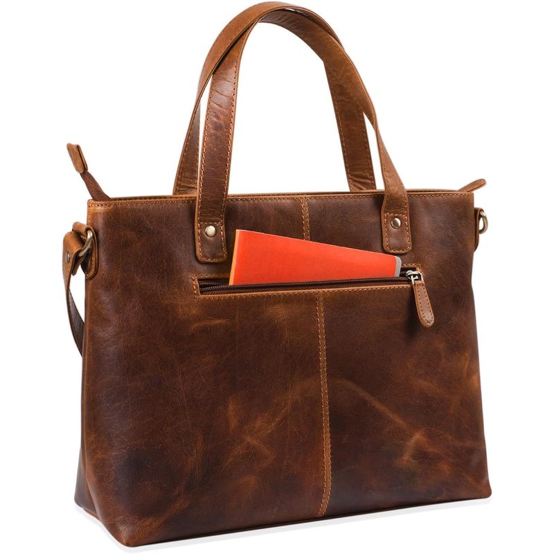 Braided Leather Handbag with Removable Shoulder Strap, Medium Large Shopper Bag, Evening Bag for Women, Genuine Leather, Brown