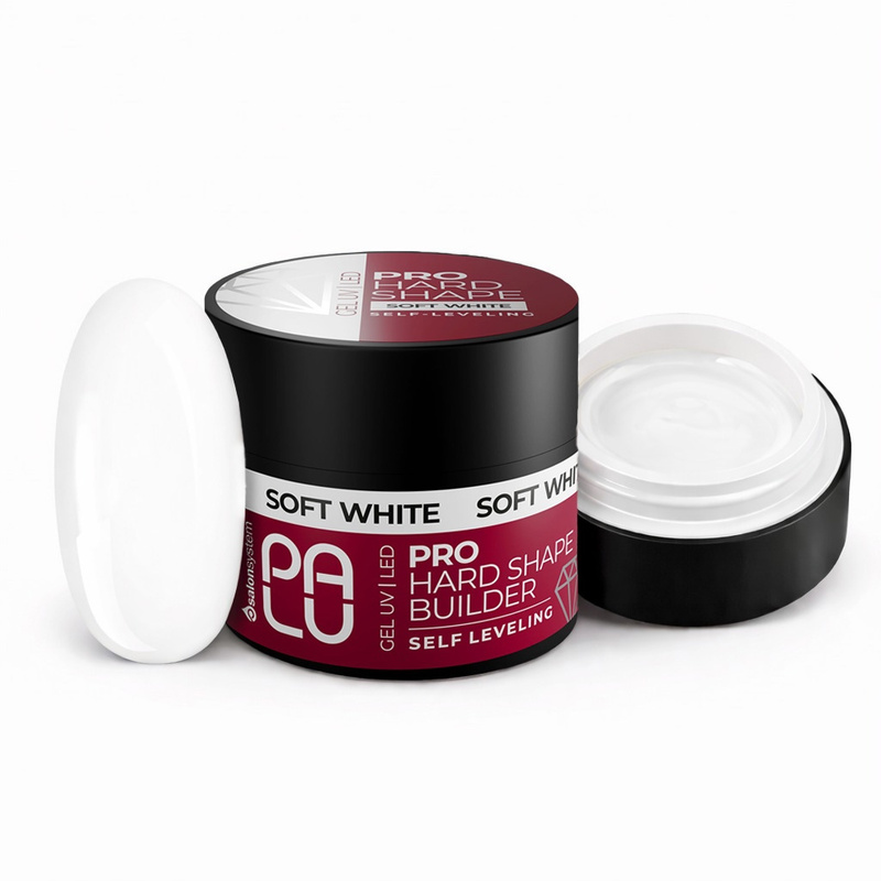 TEMU Palu Pro Hard Shape Builder Gel Soft White 45g Is A Hard Builder Gel Designed For Stable Nail And Extensions On Templates And Dual Forms. Cured,