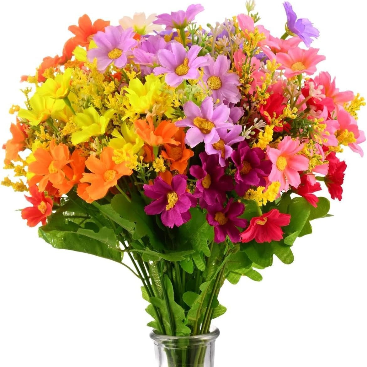 TEMU 6 Bundles Outdoor Artificial Flowers For Decoration, Flowers Uv Resistant Fake Flowers No Fade Flowers Bouquet Hanging Plants For Indoor Outside