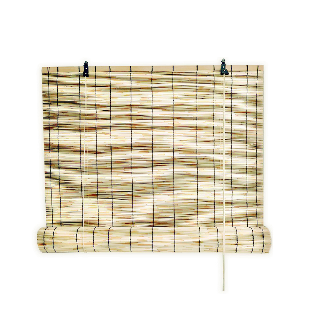 TEMU Enrollable de Bambú para Ventanas y Puertas. Persiana Ajustable Opaca de Ocultación Decorativa, Cortina Regulable de y Luz en Exterior e Interior.