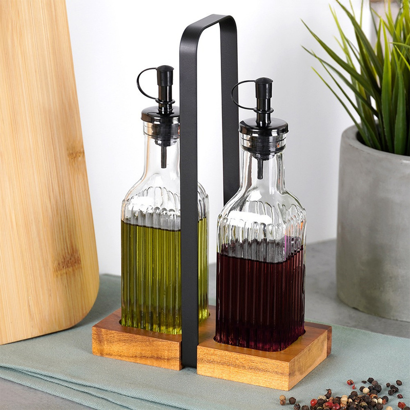 TEMU A Glass Bottle For Oil And Vinegar With A Stand, 2x 190 Ml, 3pcs.