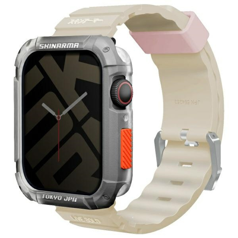 Skinarma Shokku Strap for Apple Watch 45, 44, 42Mm, Beige Color, High Quality, Adjustable Length