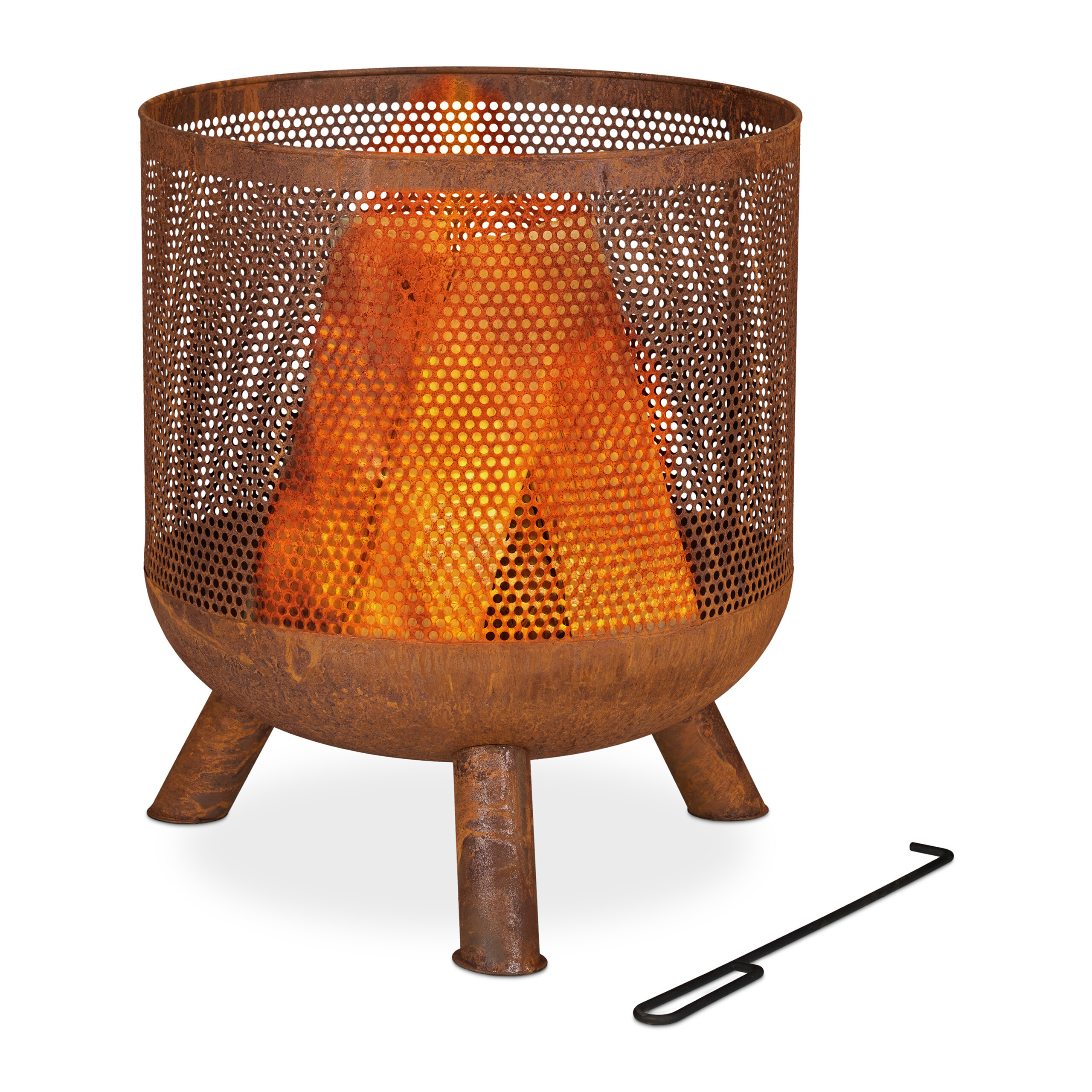 Fire Basket In Brown - (h)53 X Ø 44 Cm