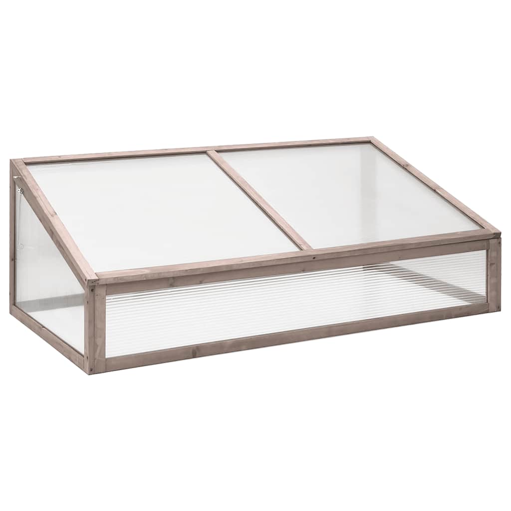 Image of Vidaxl Greenhouse Cold Frame Cold Frame Box Garden House Tomato Greenhouse Garden Grey 110x56x39cm Fir Wood