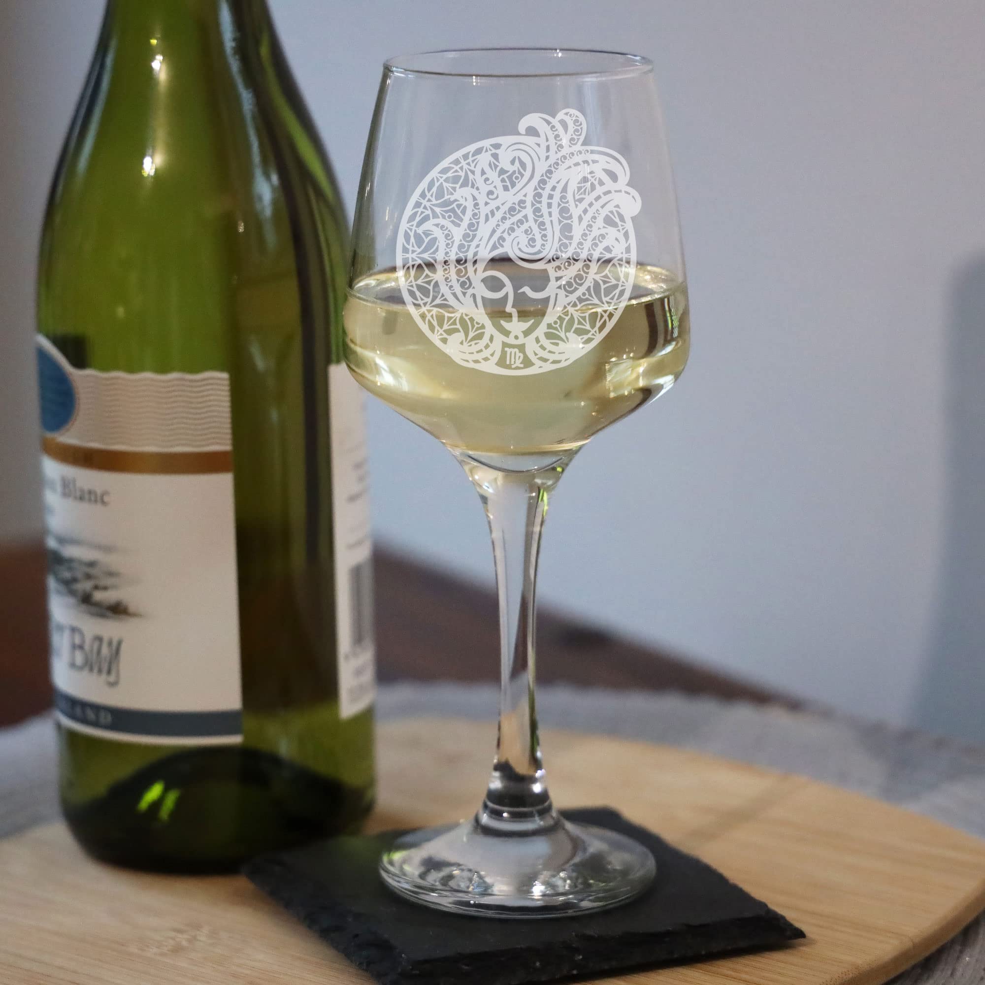 Personalised Virgo Star Sign Engraved Wine Glass, Gift