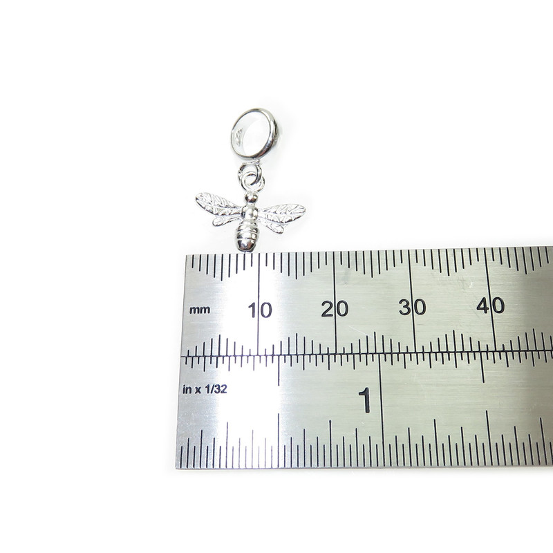 Sterling Silver Bee Bead Charm, Nature Accessory