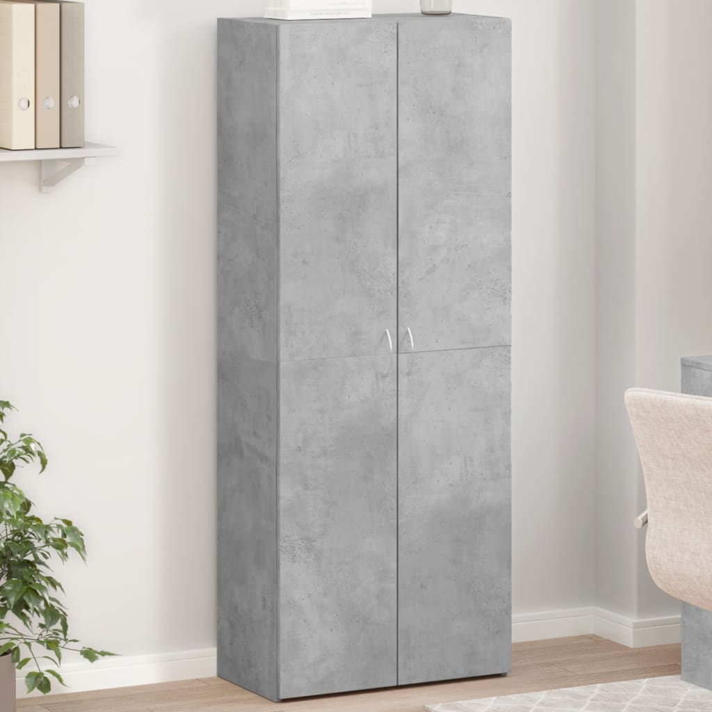 Image of Vidaxl File Cabinet, Office Storage Cabinet With Door, High Cabinet For Tools, Office Furniture, Concrete Gray Wood Composite