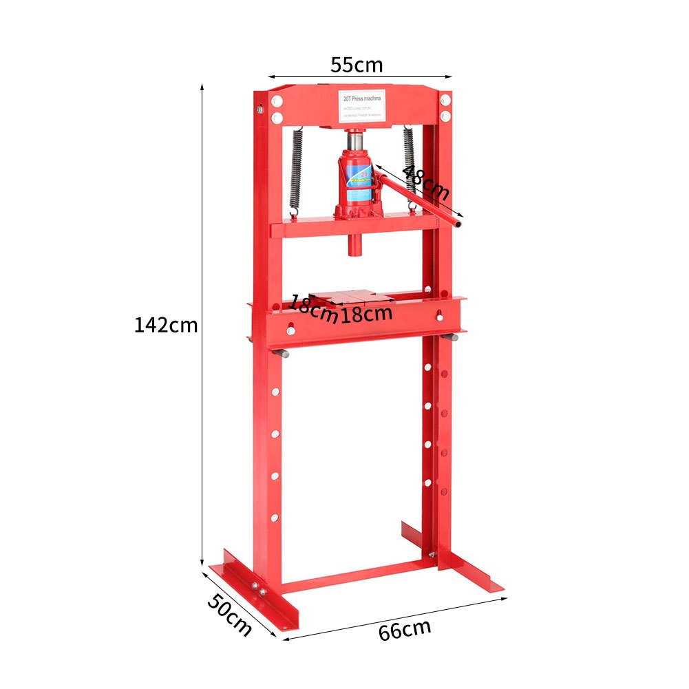 20-Ton H-Frame Shop Press with Spring-Loaded Pressure Blocks