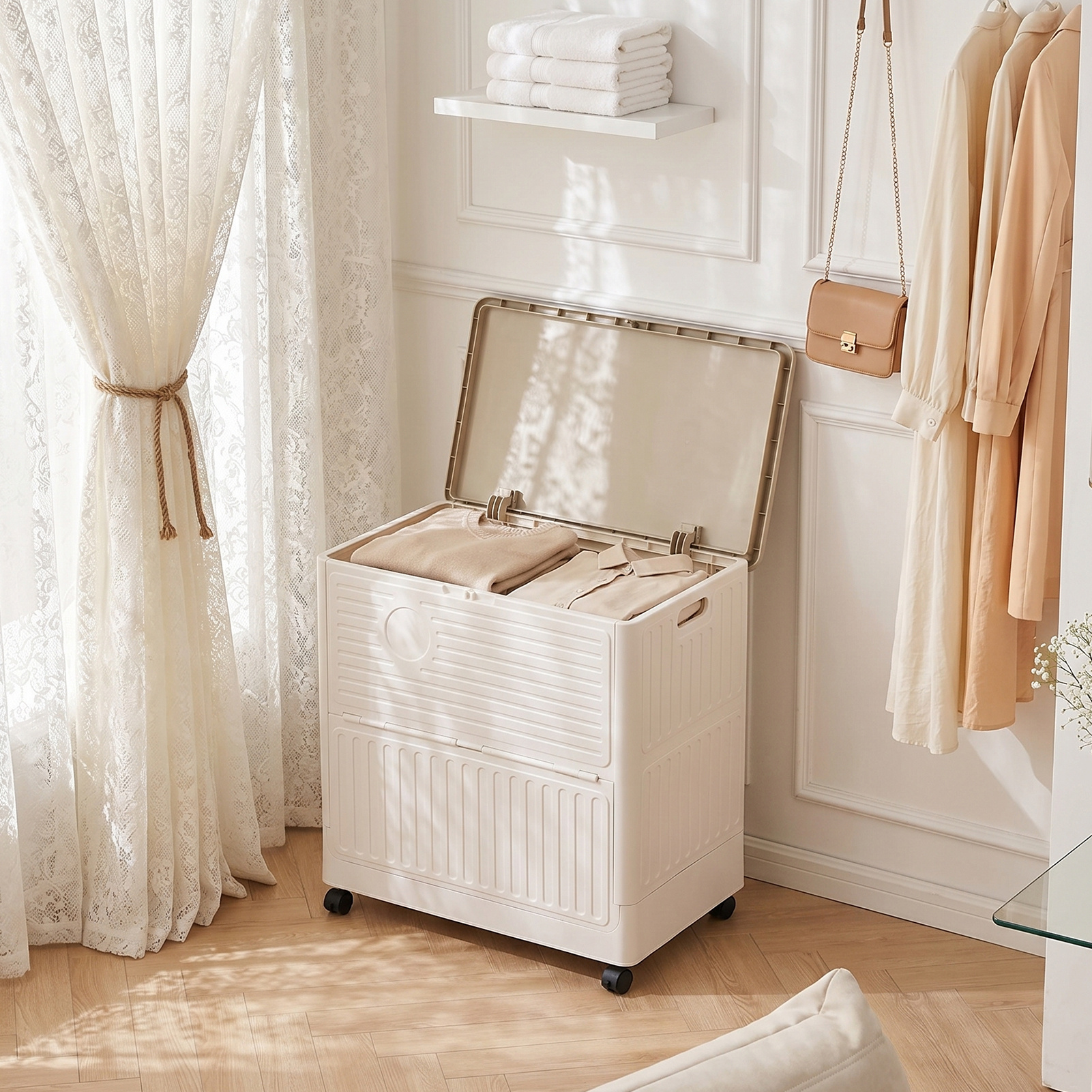 Large Capacity Foldable Storage Box with Wheels