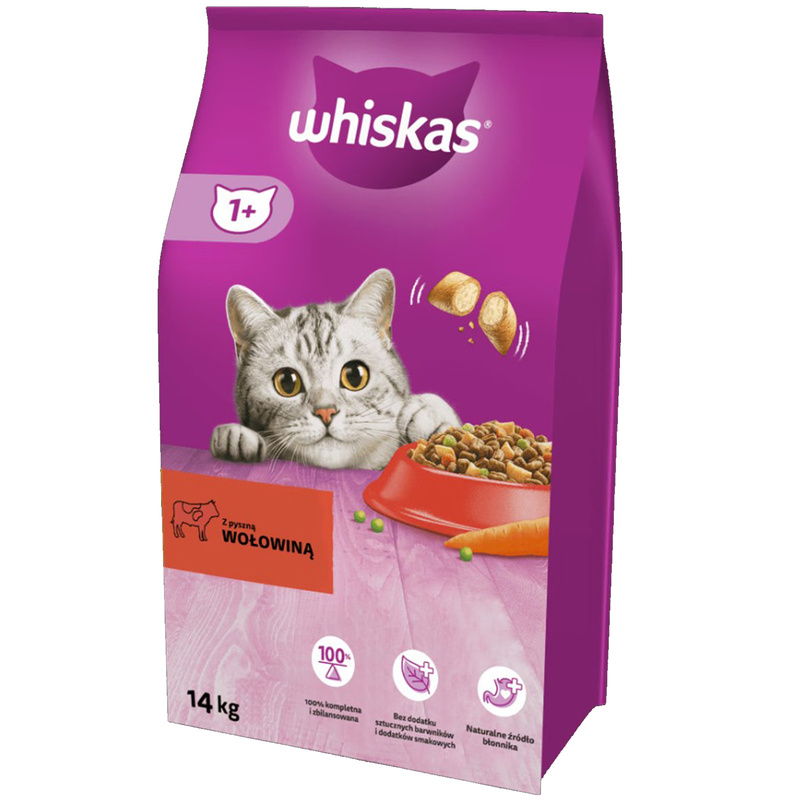 Whiskas Food With Beef, 14 Kg