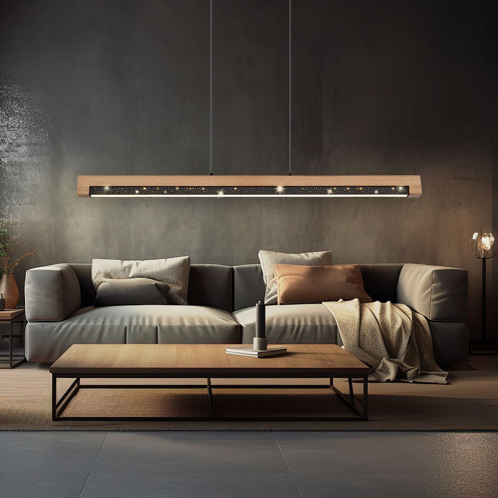 Image of Pendant Lamp Hanging Lamp Wooden Lamp Dining Table Lamp Living Room Lamp Kitchen Lamp, Metal Aluminum Wood Plastic , 1x Led 24w 580lm 3000k Warm White, Cm Model 67849h