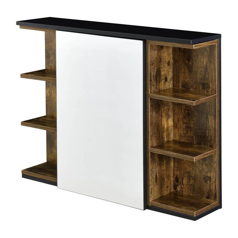 Image of Bathroom Wall Cabinet 64 X 80 X 20 Cm Mirror Cabinet With Door And 3-3 Shelves Hanging Cabinet, Particle Board In Colors