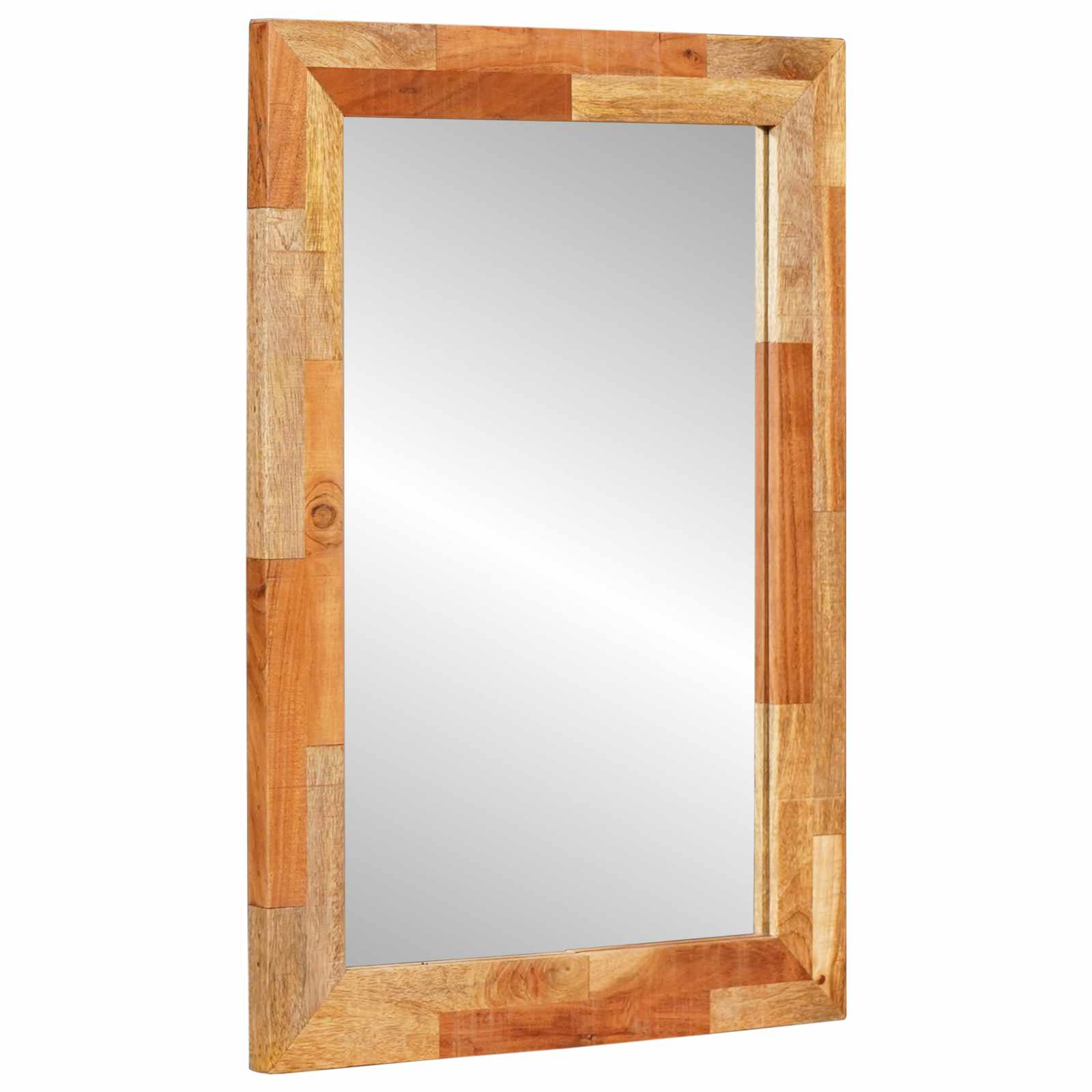 Image of Vidaxl Bathroom Mirror With Storage - Oak 50 X 70 X 2.5 Cm, Modern Rectangular Bathroom Mirror, Accessory, Functional Reflective Surface, Wall Decoration For Indoors
