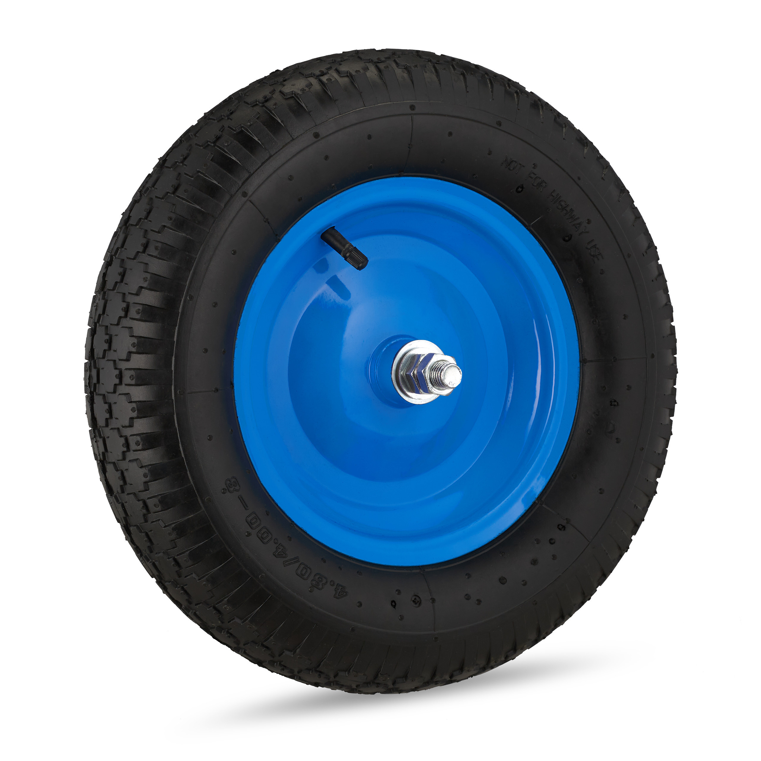 TEMU Wheelbarrow Wheel With Axle In Black/blue - 4.80 4.00-8