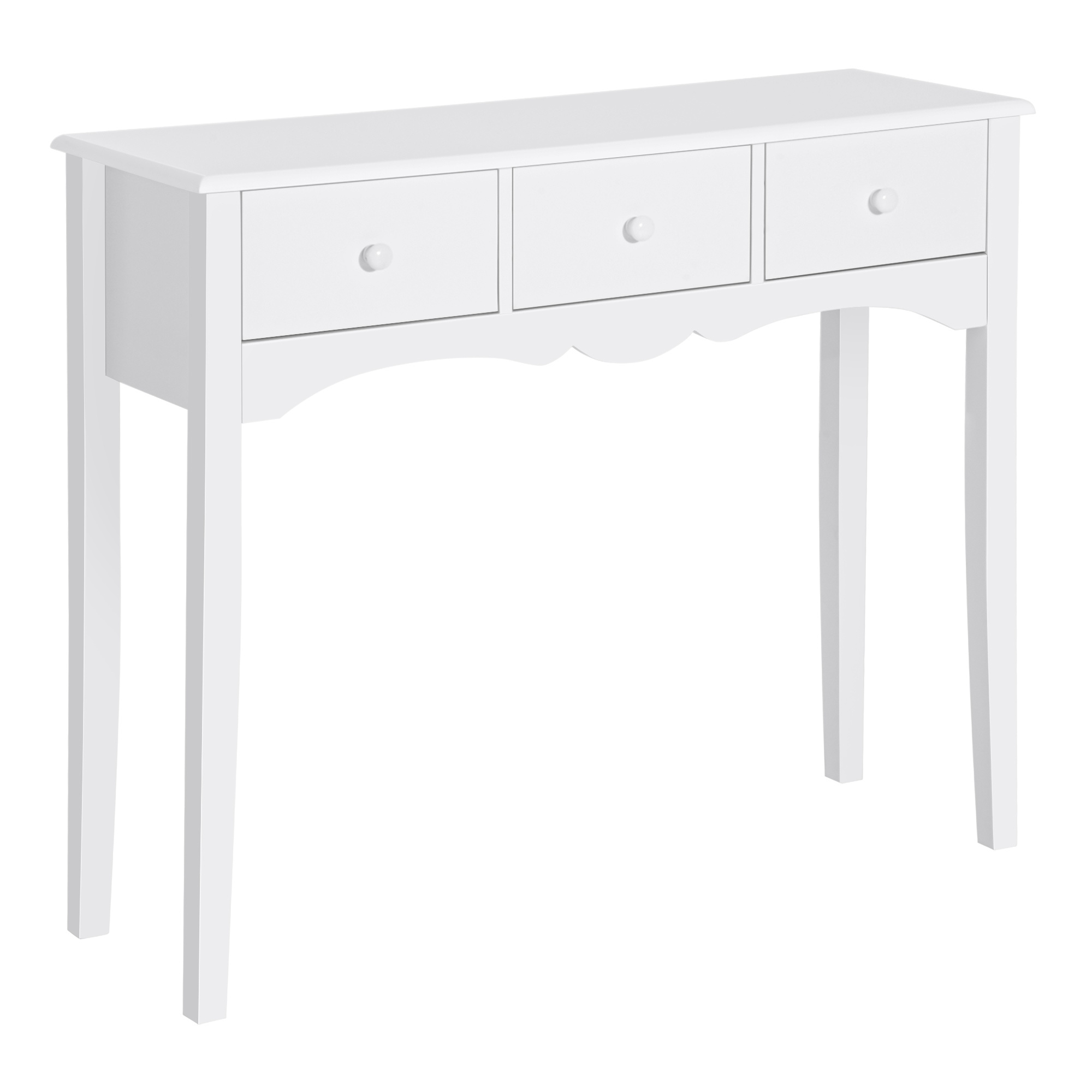 Image of White Console Table With 3 Drawers For Living Room Hallway Entrance With A Load Capacity Of 45 Kg 100x32x85 Cm