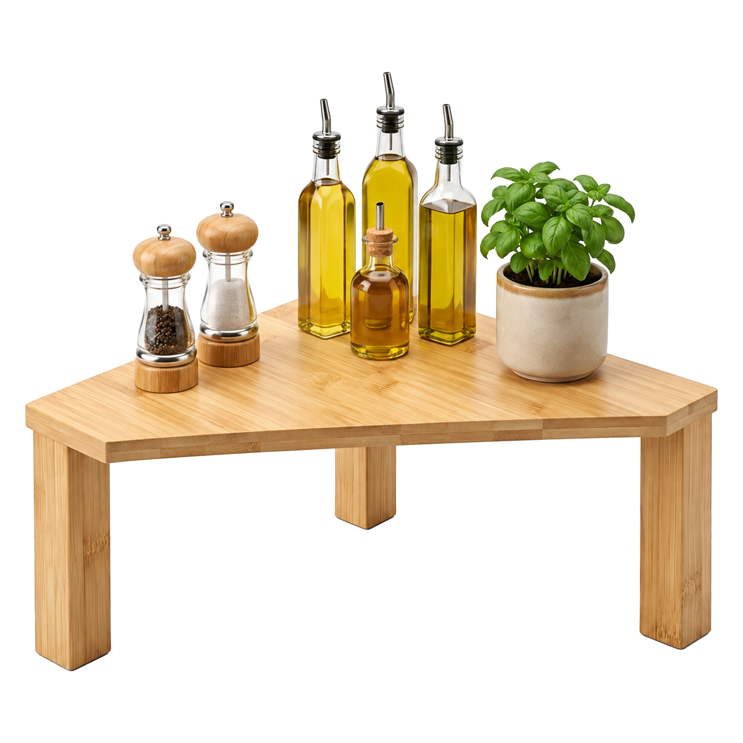 Image of Bamboo Edge Shelf, 15 X 30 X 30 Cm, Natural, Water-repellent, Second Level For Kitchen Countertop, Desk, Cabinet, Bathroom And Office, Add-on Shelf, Insertion Shelf, Kitchen Shelf, Relaxdays.
