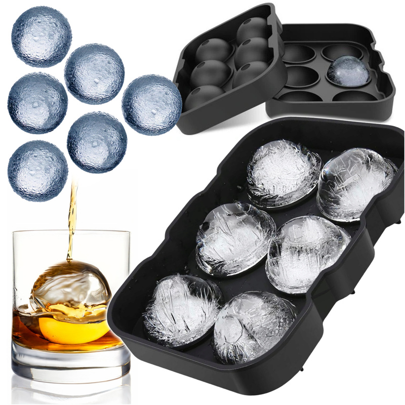 TEMU Silicone Ice Ball Mold, 6 For Drinks, Cocktails, Flexible, Ensures And Aesthetic Ice Spheres, Quick Freezing, Easy To Fill, Dishwasher Safe,