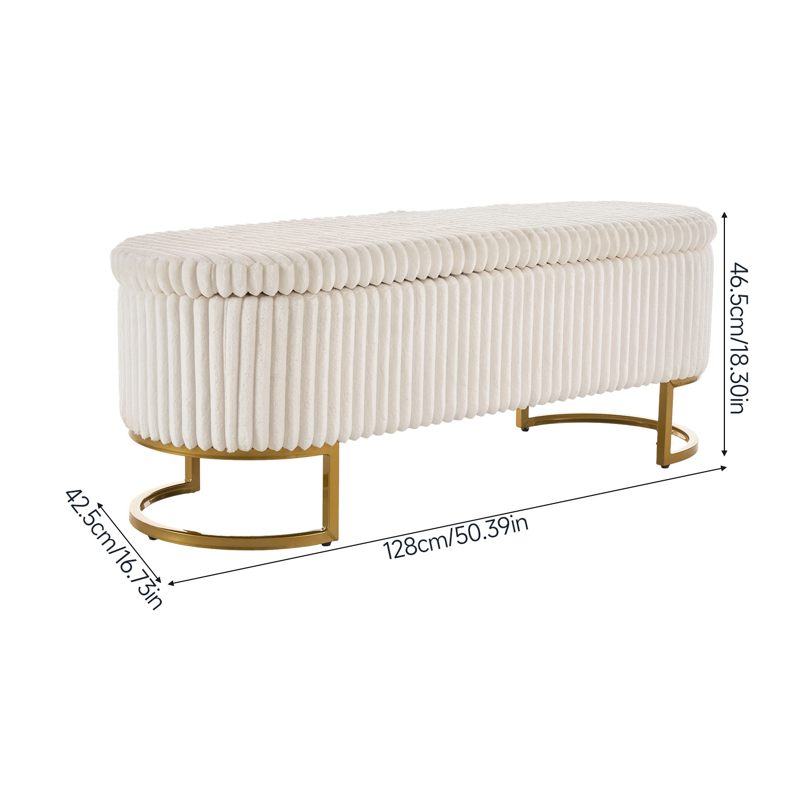 Upholstered Storage Bench with Flip Lid
