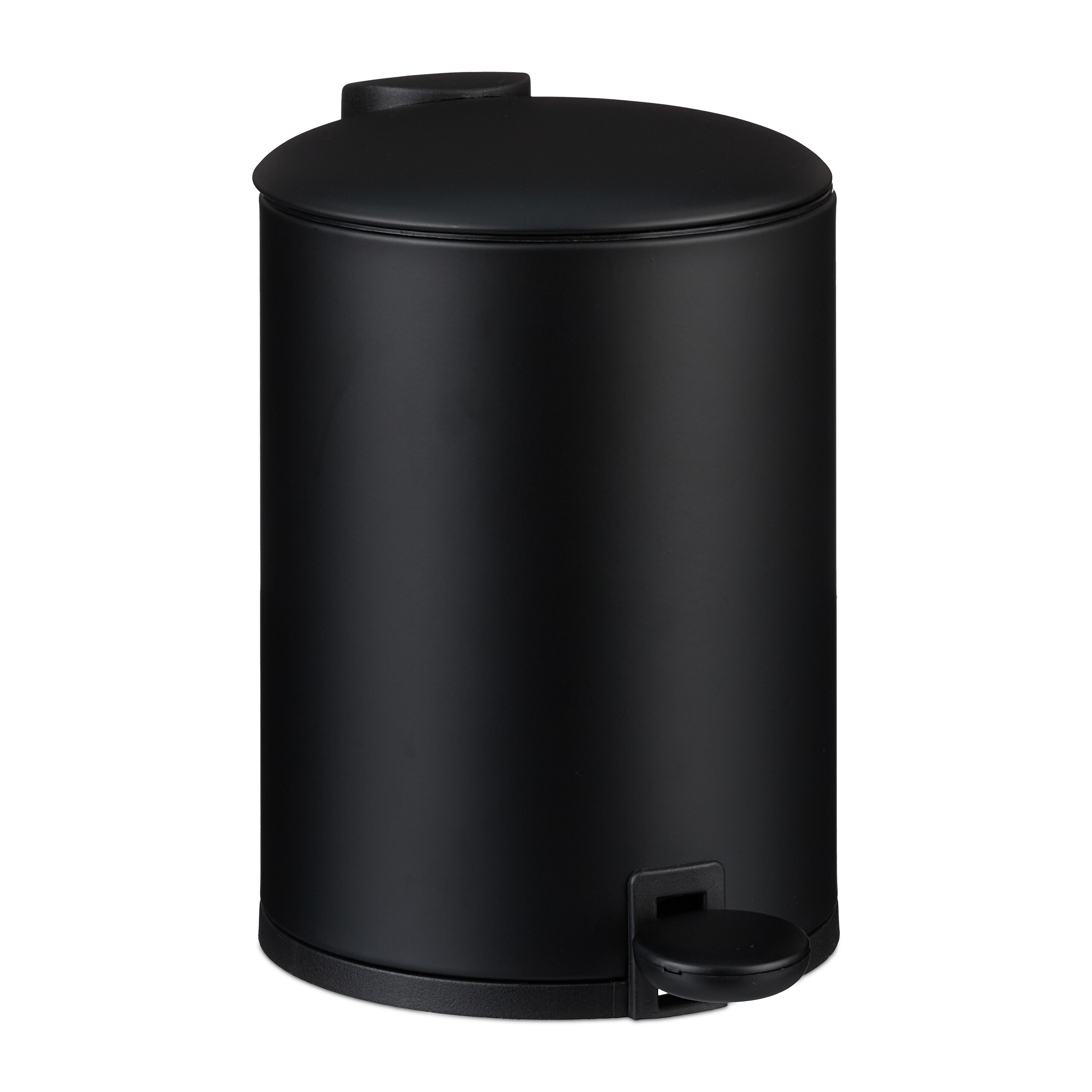 Image of Step Bin, 3 L, 24 X 17 X , Iron And Plastic, , Removable Inner Bucket, Foot Pedal, Black, For Bathroom And Vanity, Waste Bin, Cosmetic Bin, Trash Can, Relaxdays