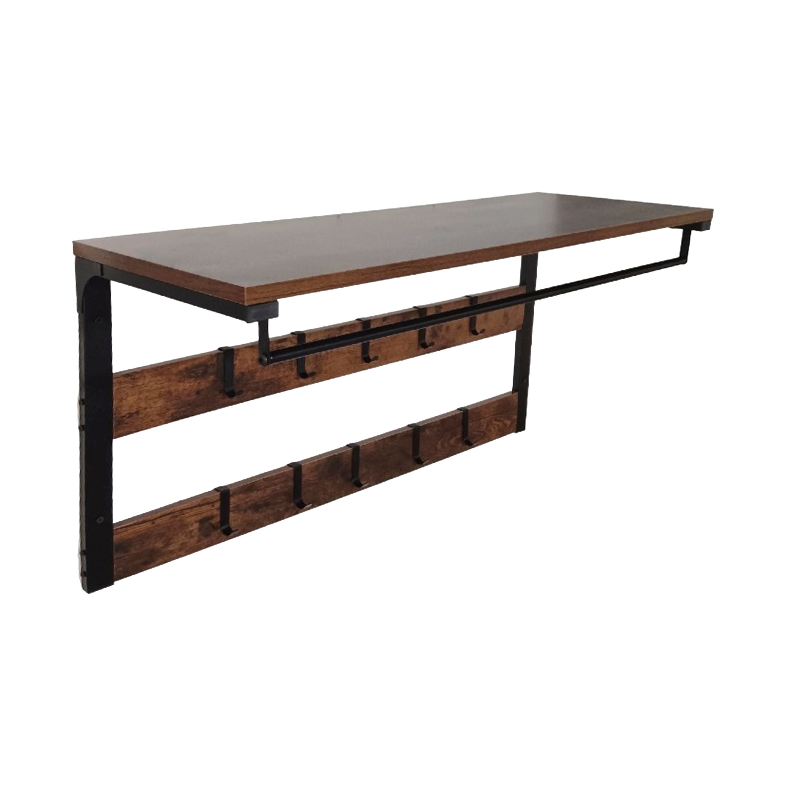Wall Coat Rack In Dark Brown/black - (w)80 X (h)42 X (d)30 Cm