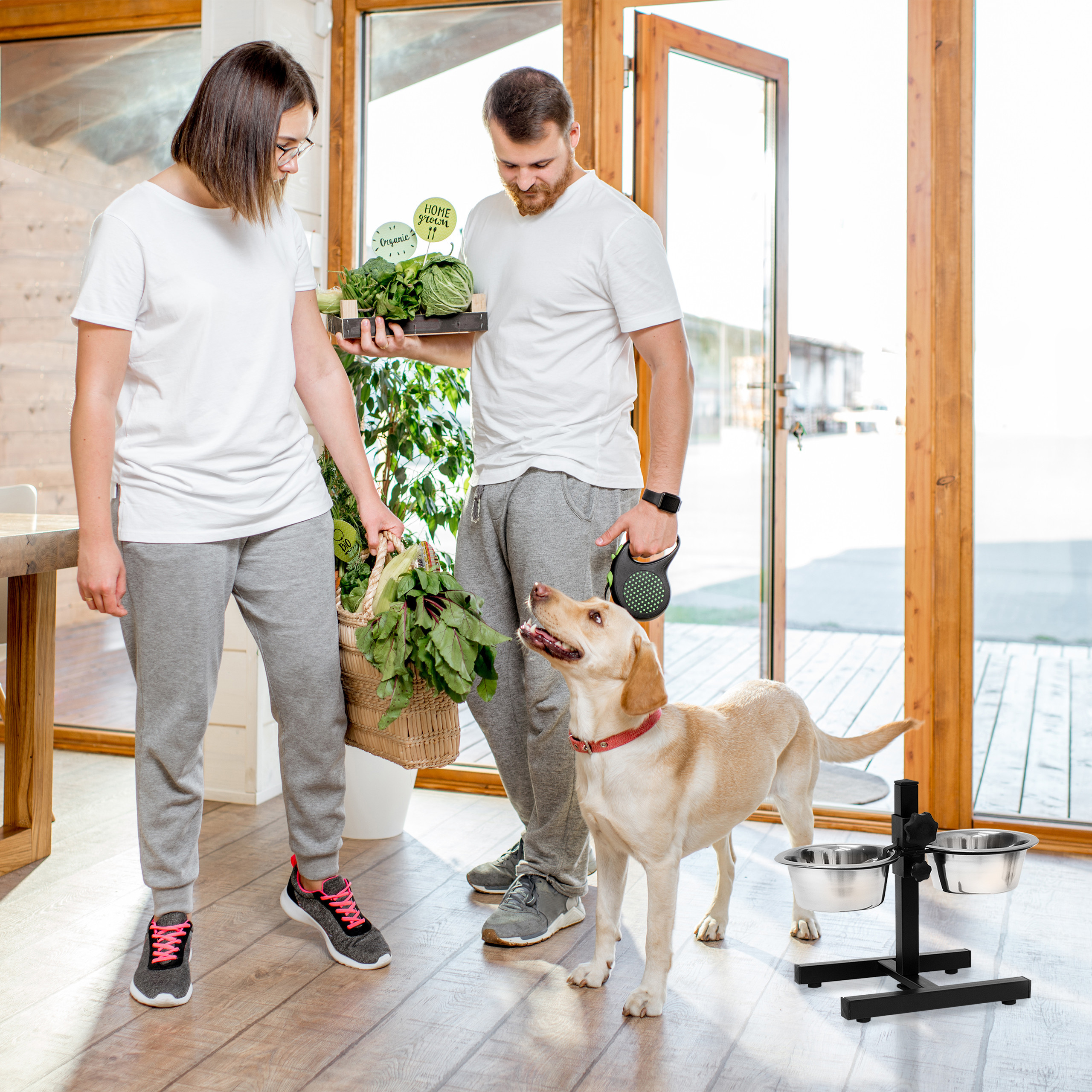 Silver Dog Feeding Station with 2x 2.2L Bowls