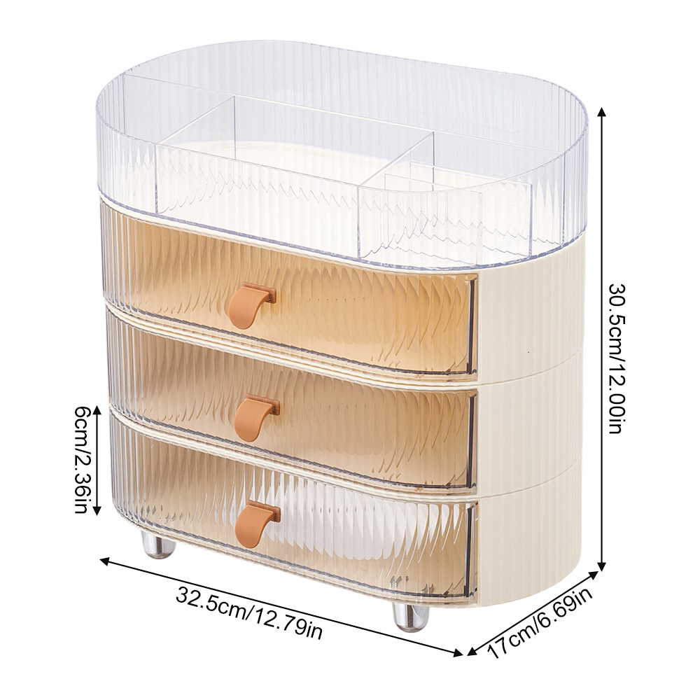 Stackable Display Vanity Organiser with 3 Drawers