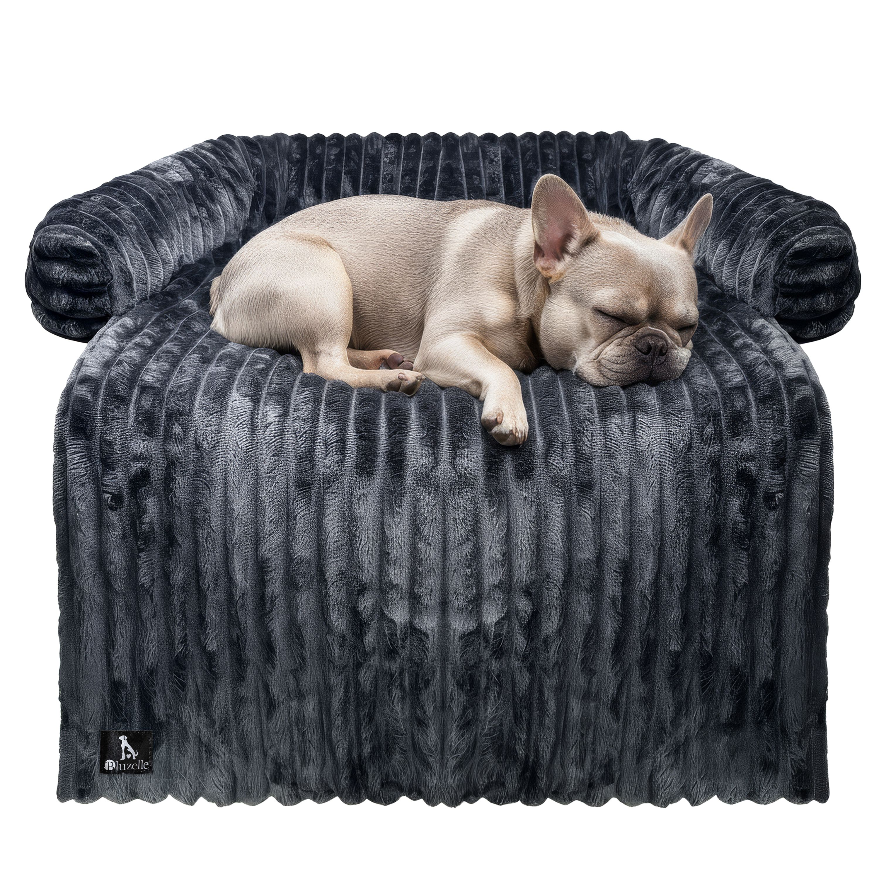 Bluzelle Dog Bed Sofa Protector Velvetpaw Cord Velvet & Water-resistant Floor - Non-slip Sofa Topper For Small & Medium-sized Dogs, Washable
